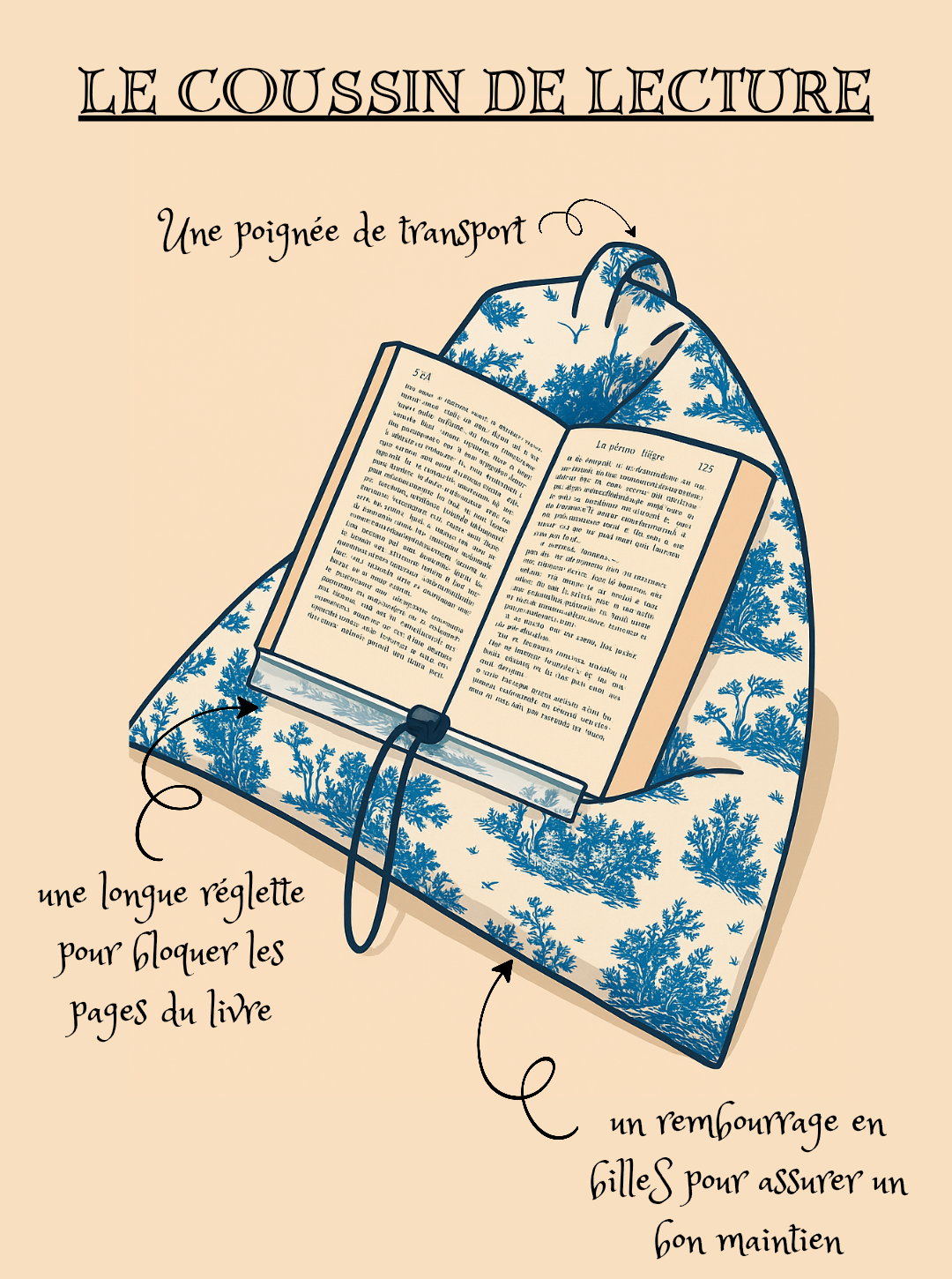 Coussin de lecture personnalisable