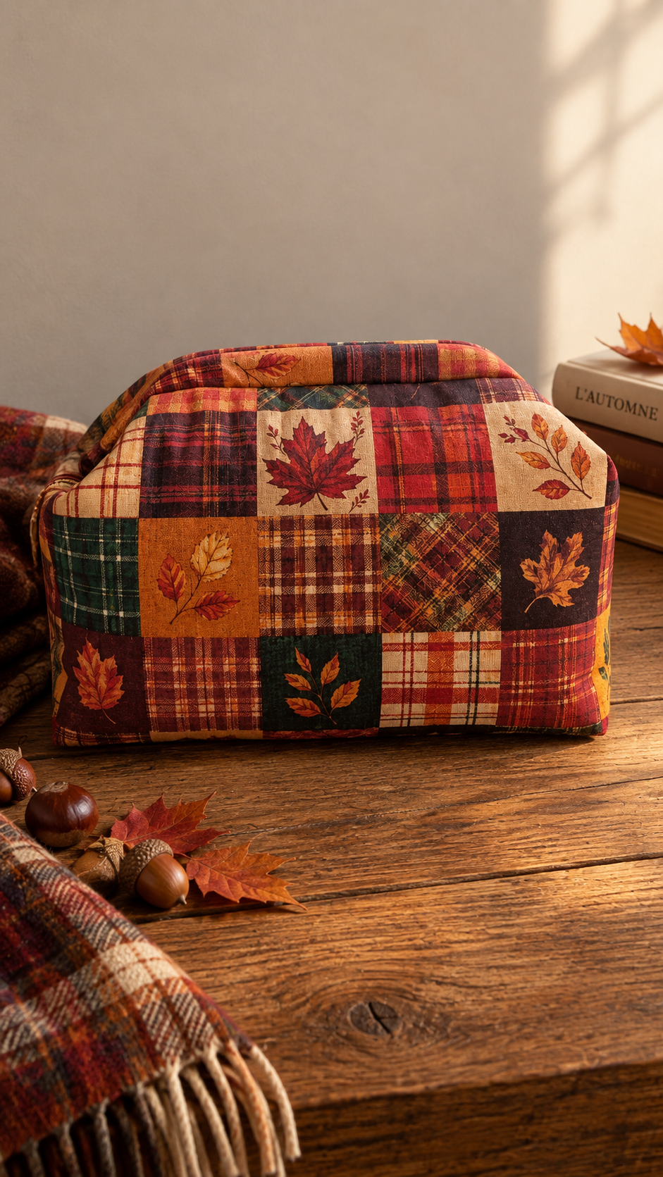 Trousse de toilette patchwork d'automne