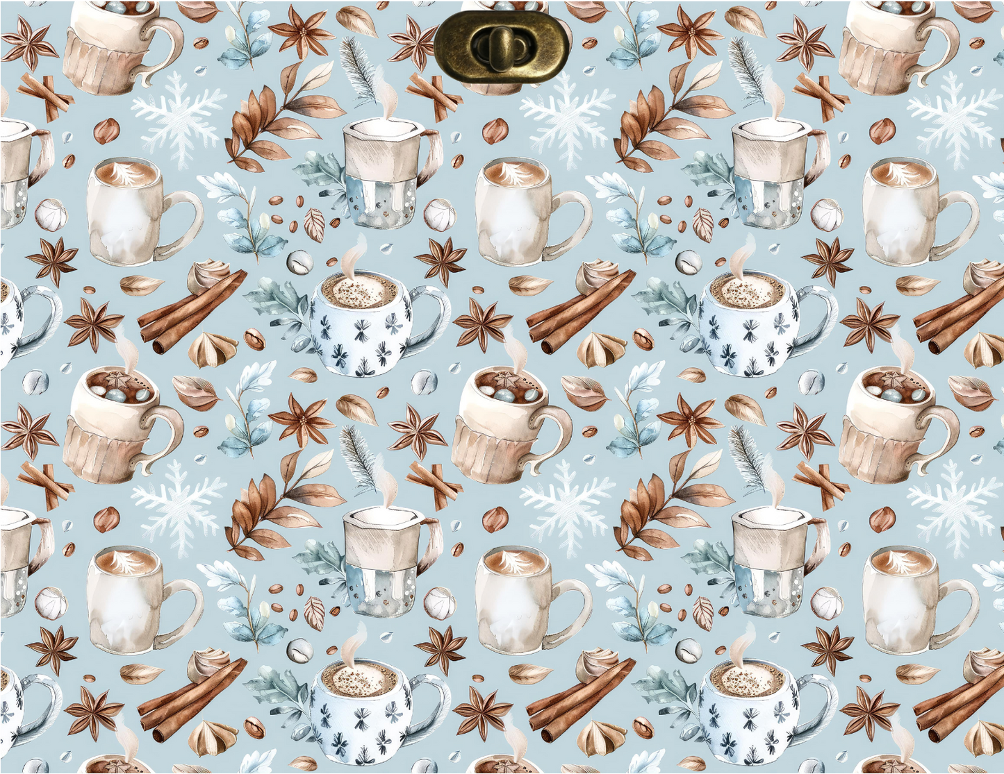 Pochette à livre et liseuse imprimé chocolats chauds