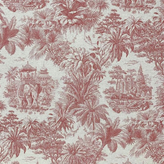 Marque-pages en Toile de Jouy imprimé jungle rose fait main avec angles en métal doré