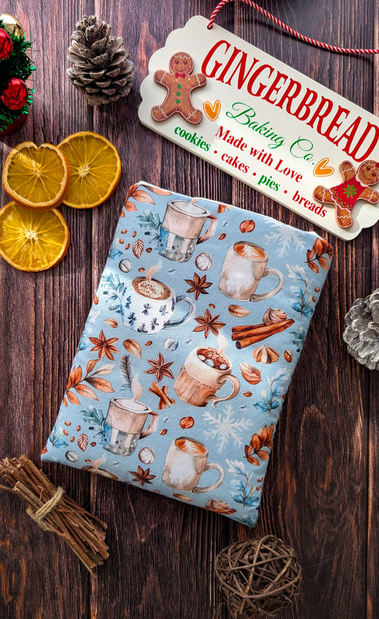 Pochette à livre et liseuse imprimé chocolats chauds