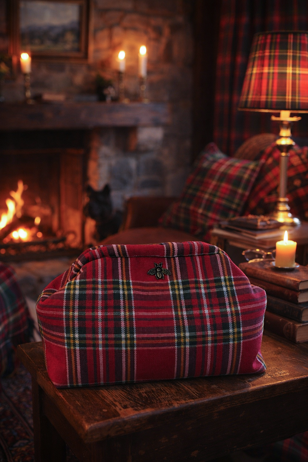 Trousse de toilette Tartan rouge