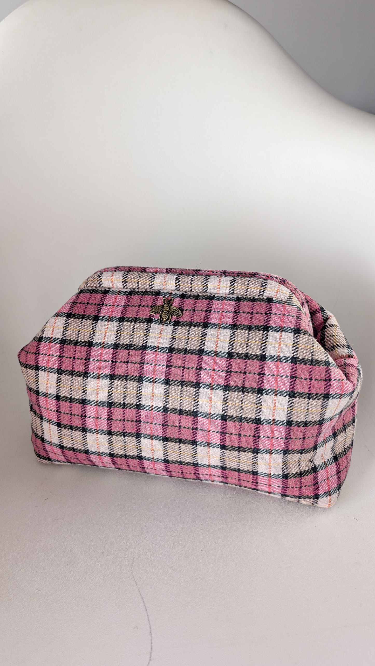 Trousse de toilette Tartan rose