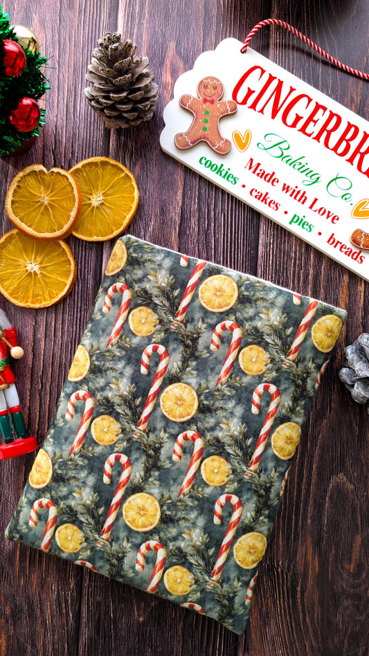 Pochette à livre et liseuse imprimé sucres d'orge