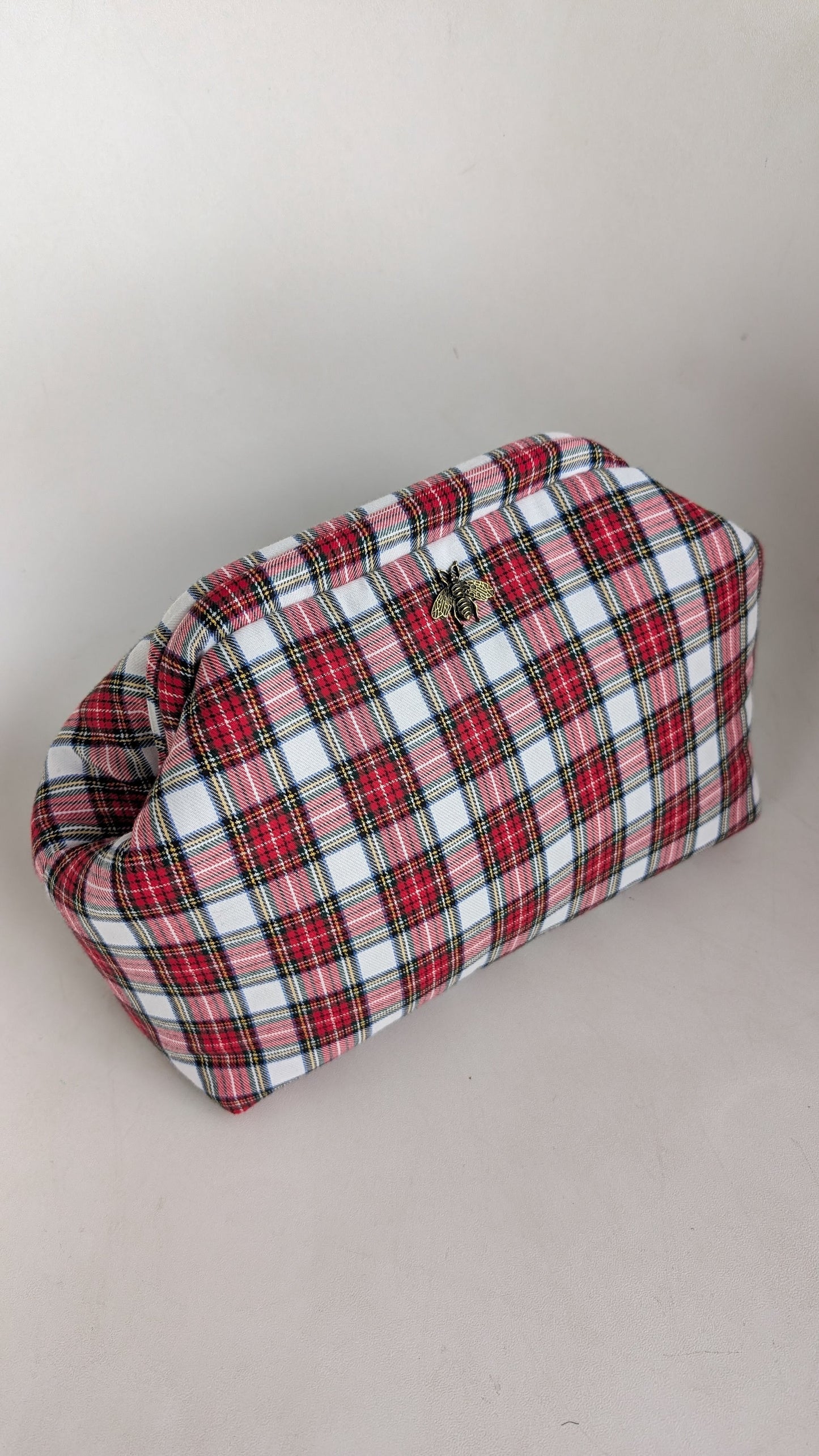 Trousse de toilette Tartan rouge et blanc