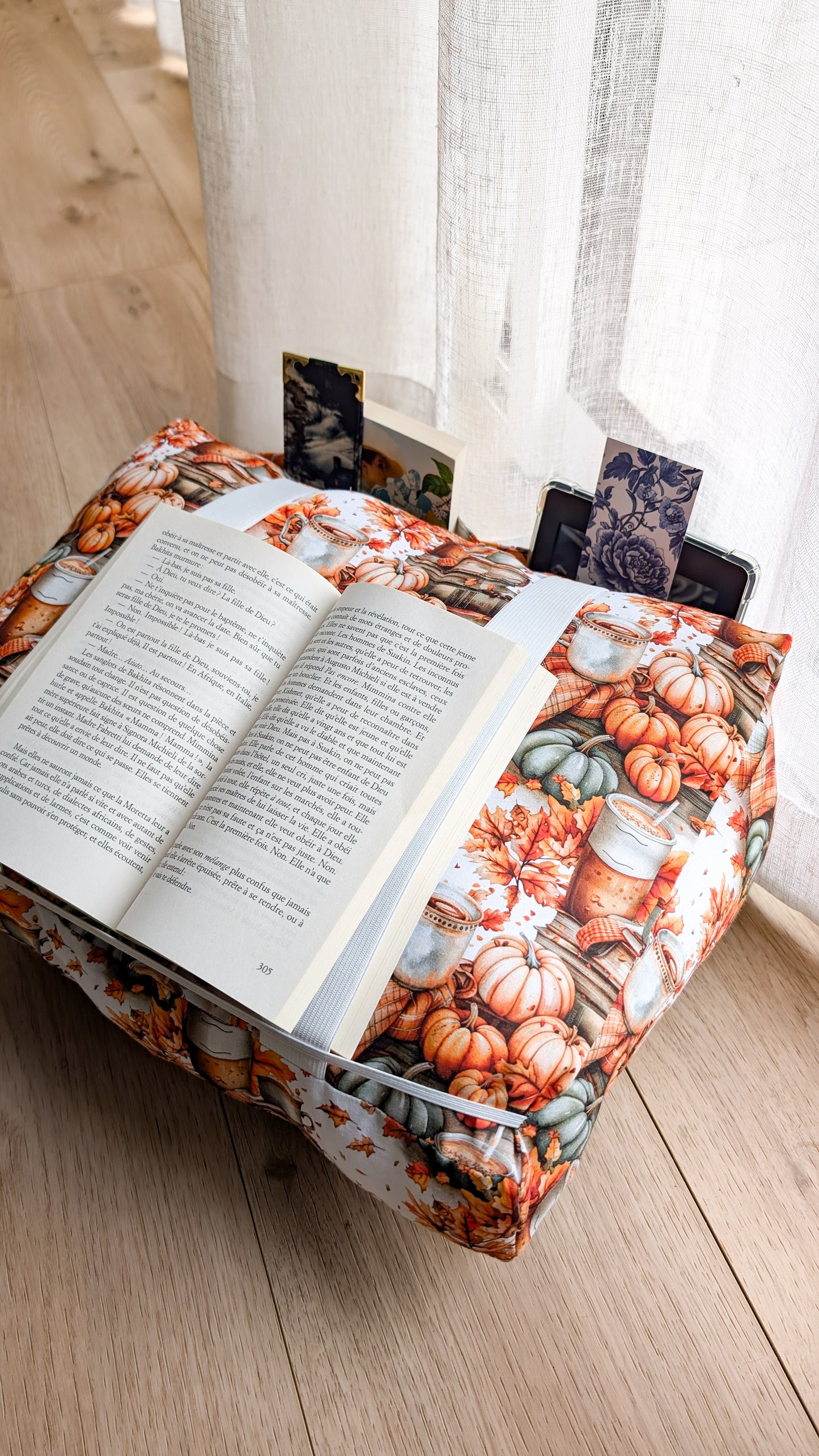 Maxi coussin de lecture avec poches PERSONNALISABLE