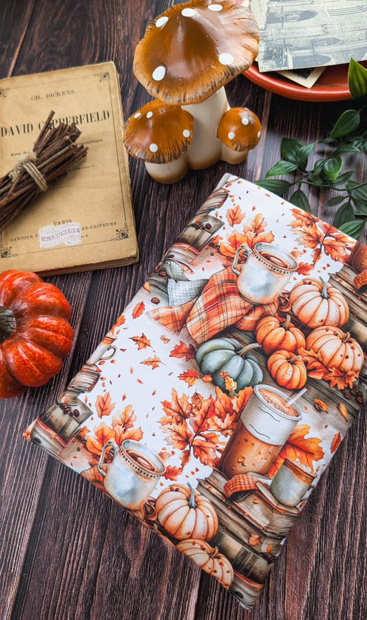 Pochette à livre et liseuse imprimé latte